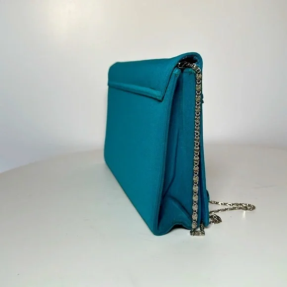 BEN MARC INTERNATIONAL satin clutch velvet vines and flowers embroidered pretty - Picture 5 of 15